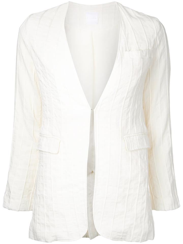 Cityshop - Striped Single Breasted Blazer - Women - Cotton/linen/flax/rayon - One Size, Nude/neutrals, Cotton/linen/flax/rayon