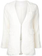 Cityshop - Striped Single Breasted Blazer - Women - Cotton/linen/flax/rayon - One Size, Nude/neutrals, Cotton/linen/flax/rayon