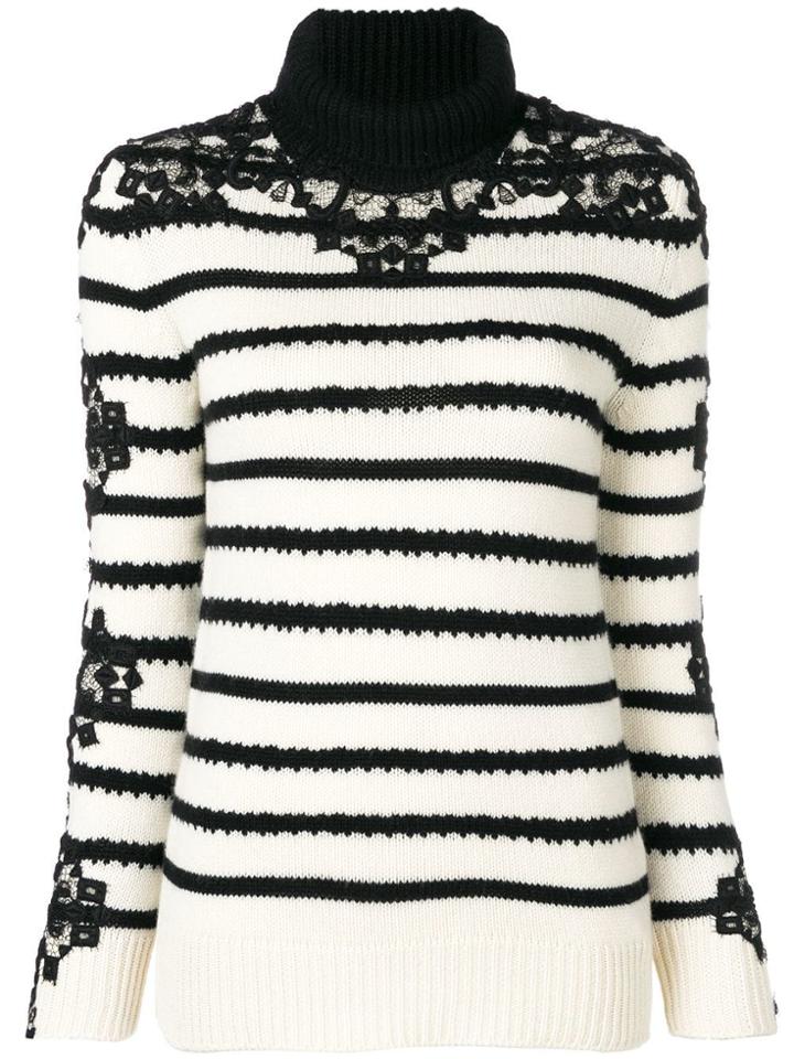 Ermanno Scervino Lace Insert Cashmere Sweater - White