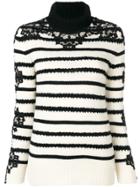 Ermanno Scervino Lace Insert Cashmere Sweater - White