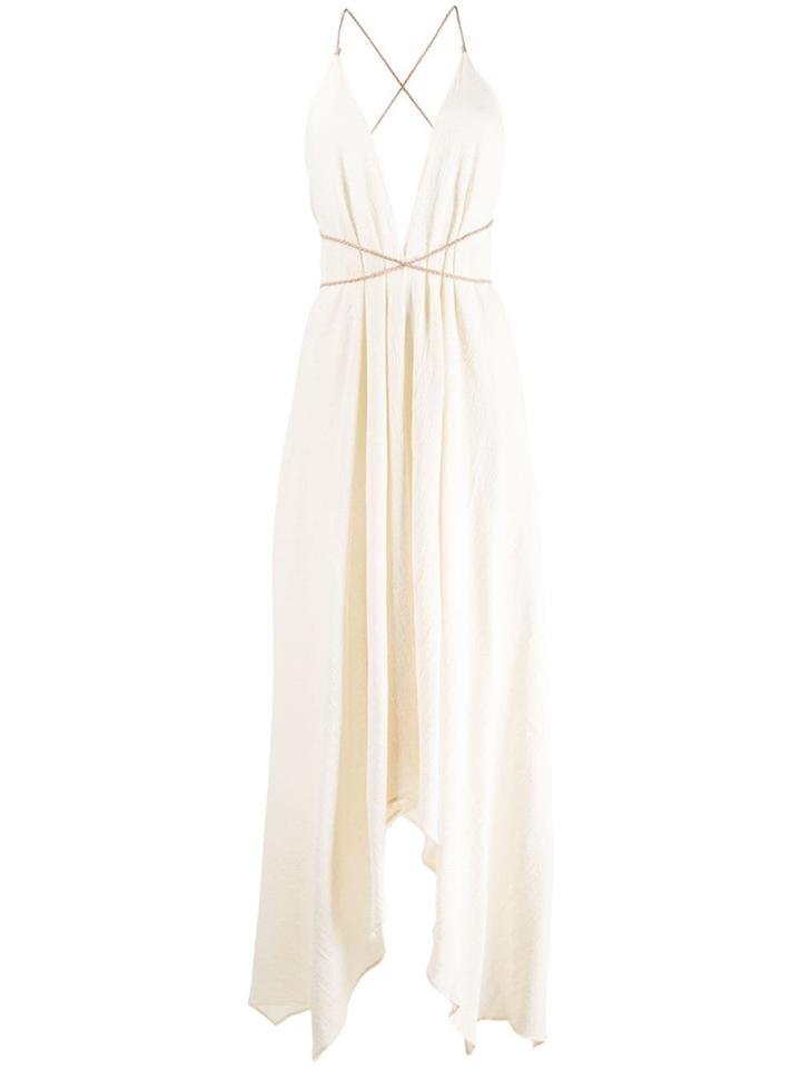Caravana Plunge-neck Long Dress - Neutrals