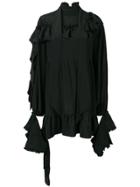 Rokh Ruffle Trim Dress - Black