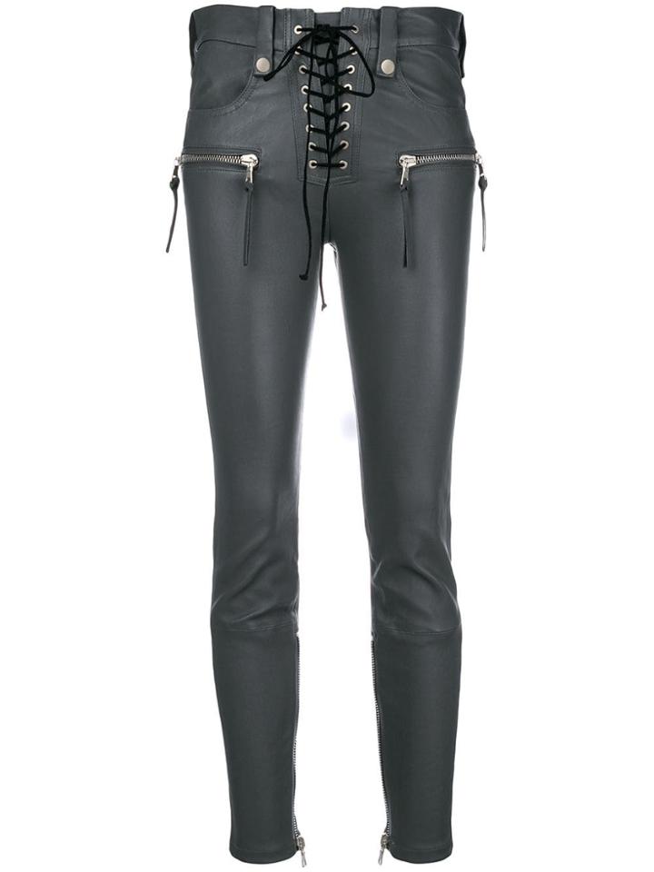 Unravel Project Lace-up Biker Trousers - Grey