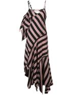 Marques'almeida Striped Asymmetric Maxi Dress - Pink & Purple