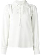 See By Chloé Tied Neckline Blouse, Women's, Size: 44, White, Polyester/spandex/elastane