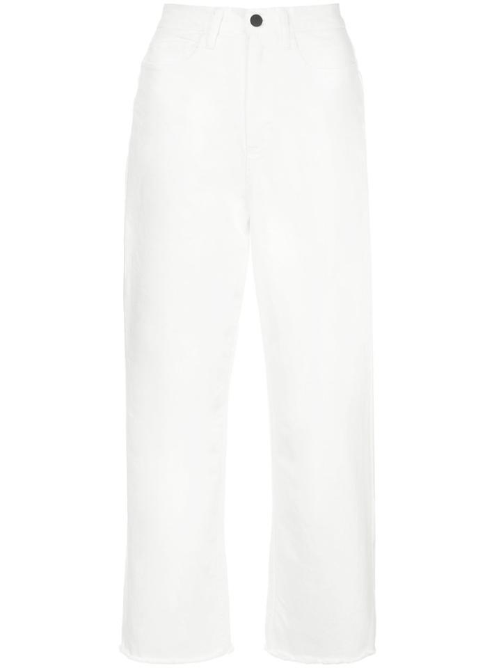 Bassike Cropped High-waisted Jeans - White