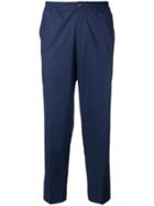 Pt01 Cropped Straight Leg Trousers - Blue