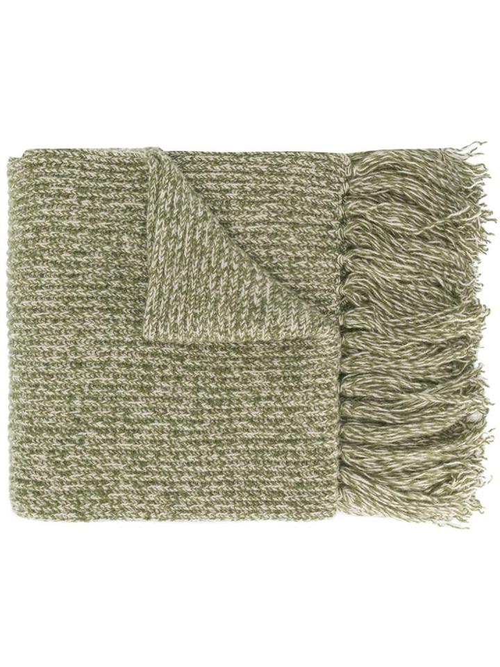 Ami Paris Long Knitted Scarf - Green