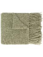 Ami Paris Long Knitted Scarf - Green