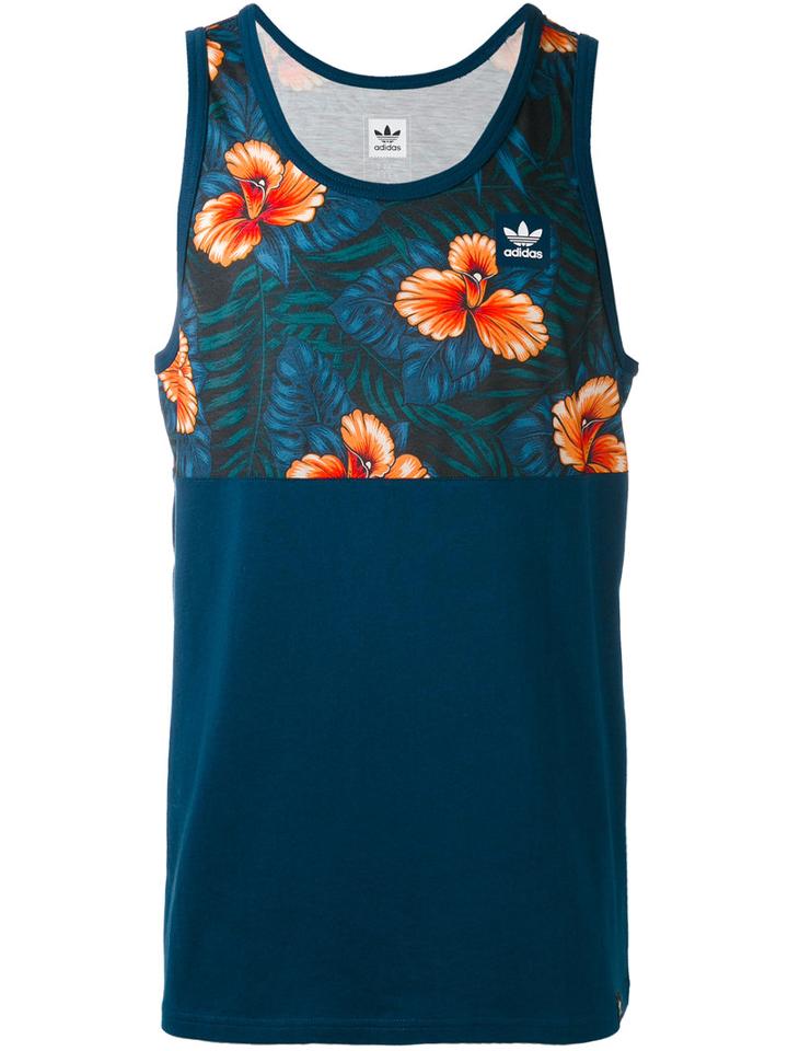 Adidas - Sweet Leaf Tank Top - Men - Cotton/polyester - Xl, Blue, Cotton/polyester