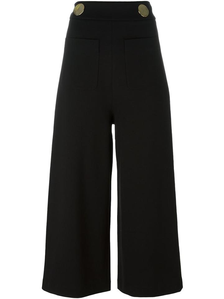 Tibi High-waisted Cropped Trousers, Women's, Size: 4, Black, Polyamide/spandex/elastane/rayon