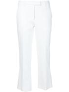 3.1 Phillip Lim Cropped Capri Trousers, Women's, Size: 4, White, Cotton/linen/flax/spandex/elastane