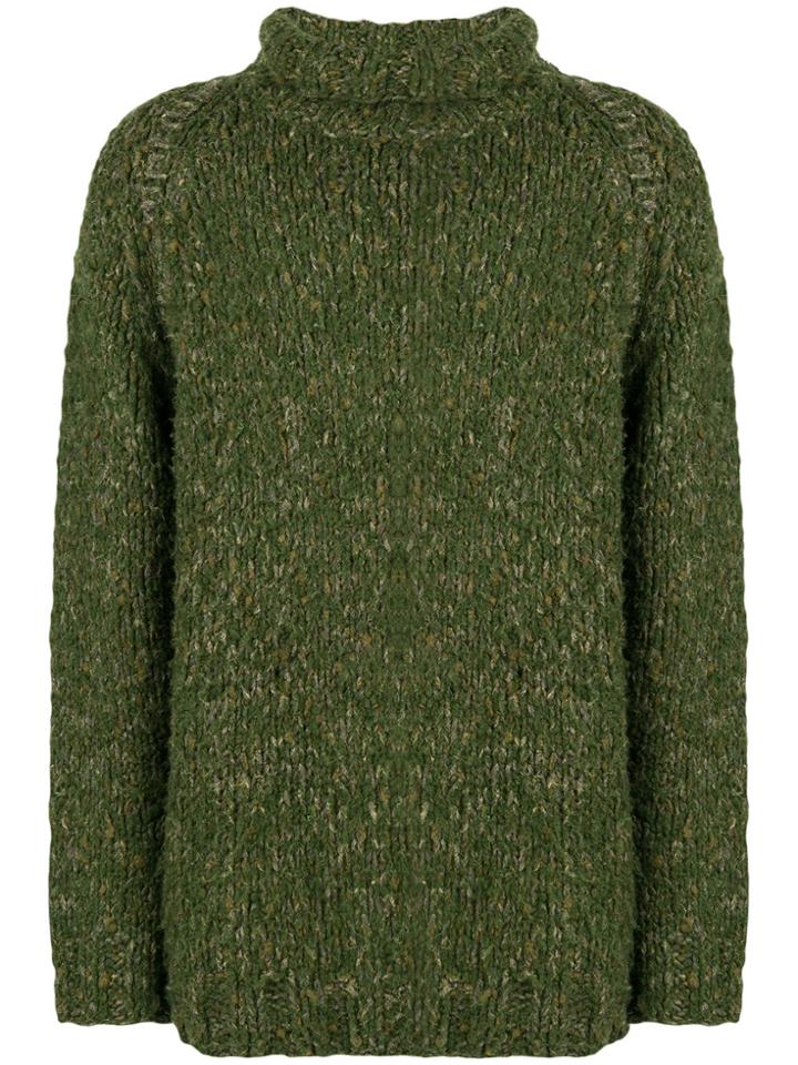 Romeo Gigli Vintage Knitted Turtle Neck Sweater - Green