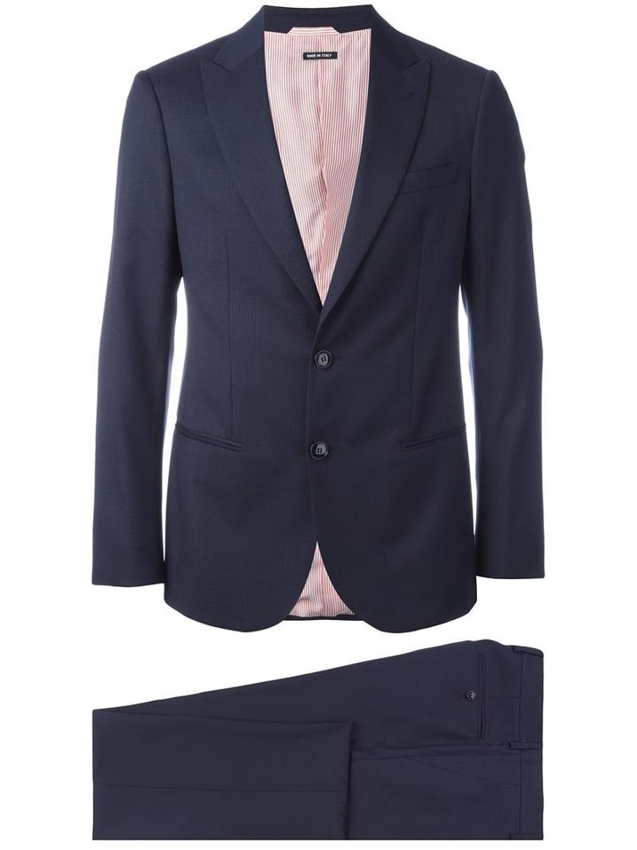 Giorgio Armani Two Piece Suit, Men's, Size: 46, Blue, Virgin Wool/mulberry Silk/acetate/viscose