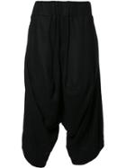 Private Stock Drop-crotch Cropped Trousers - Black