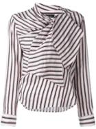 Isabel Marant 'mista' Striped Shirt, Women's, Size: 38, Black, Silk/ramie