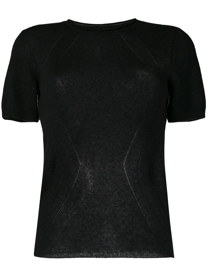 Ermanno Scervino Short-sleeve Fitted Sweater - Black