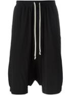 Rick Owens Drkshdw - Drop Crotch Track Shorts - Men - Cotton - Xs, Black, Cotton