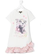 Roberto Cavalli Kids - Tiger Print Dress - Kids - Cotton/spandex/elastane - 6 Yrs, Girl's, White