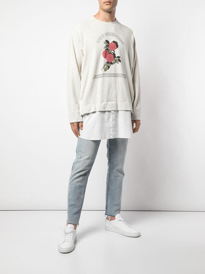 Johnundercover Layered Shirt Sweatshirt - White