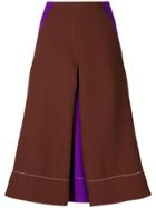 Marni Overstitched Inverted Pleat Midi Skirt - Brown