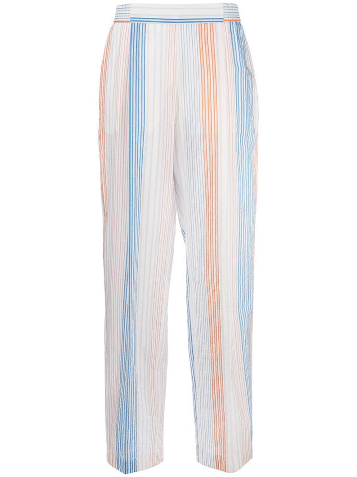 Stella Mccartney Pinstriped Palazzo Pants, Women's, Size: 40, Blue, Cotton/cupro