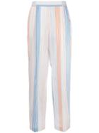 Stella Mccartney Pinstriped Palazzo Pants, Women's, Size: 40, Blue, Cotton/cupro