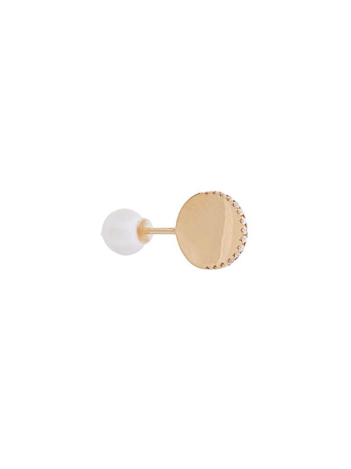 Delfina Delettrez 18kt Gold Abc Stud Pearl Earring - Metallic