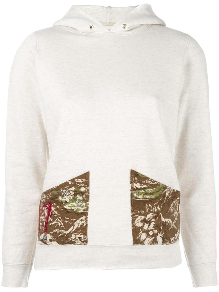 Visvim Printed Pockets Hoodie, Women's, Size: 2, Nude/neutrals, Cotton
