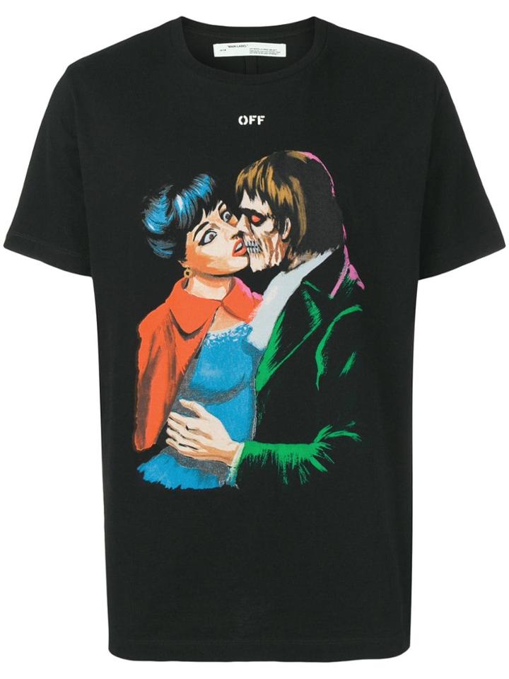 Off-white Kiss Graphic Print T-shirt - Black