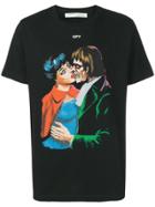 Off-white Kiss Graphic Print T-shirt - Black