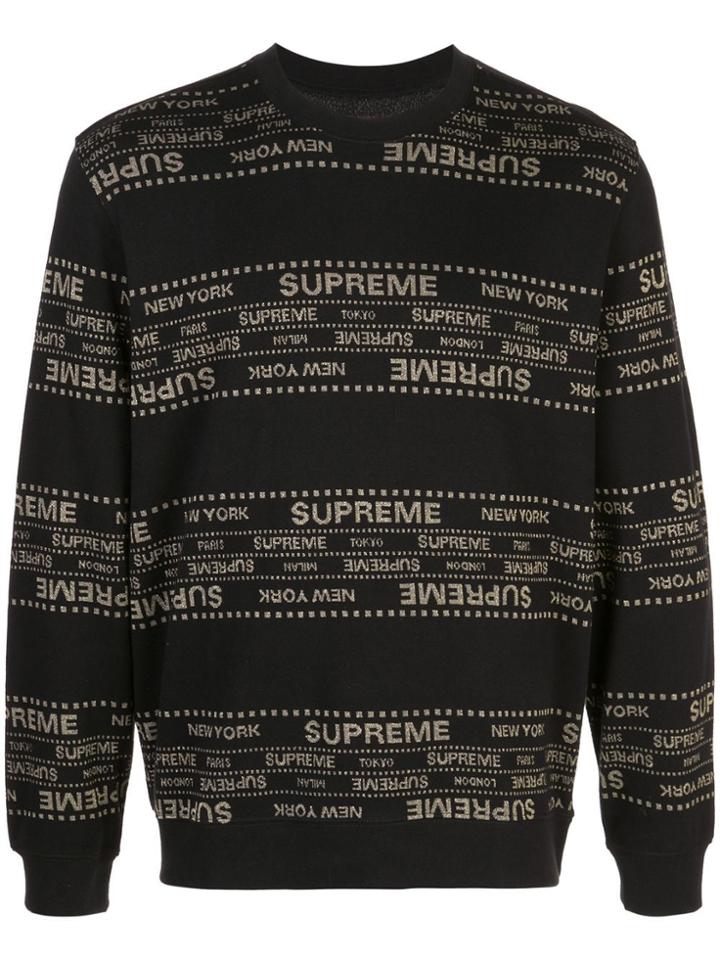 Supreme Metallic Jacquard Knitted Jumper - Black