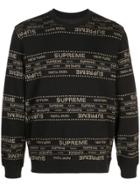 Supreme Metallic Jacquard Knitted Jumper - Black