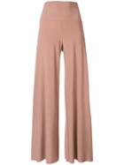 Norma Kamali Side Stripe Palazzo Trousers - Pink & Purple