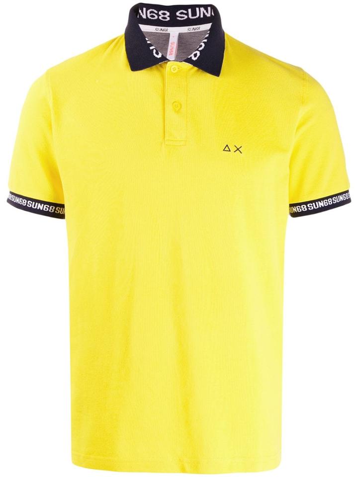 Sun 68 Chest Logo Polo Shirt - Yellow