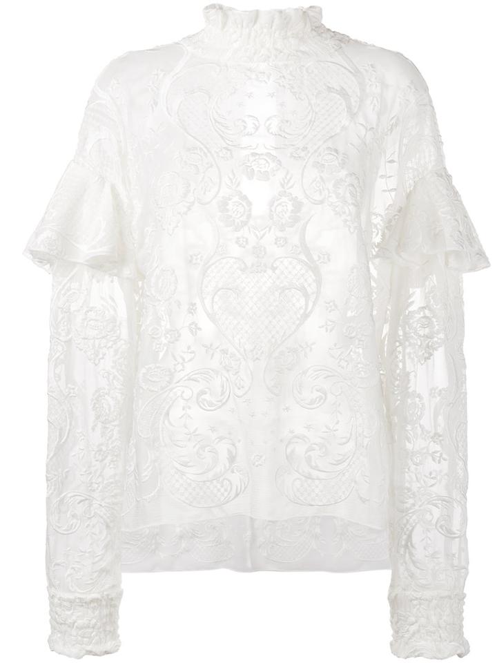 Magda Butrym - Lace Top - Women - Silk/cotton - 36, White, Silk/cotton