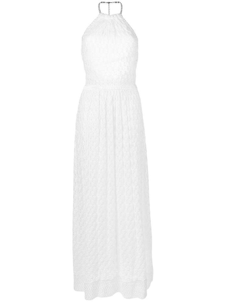Missoni Halterneck Dress, Women's, Size: 40, White, Plastic/brass/rayon/viscose