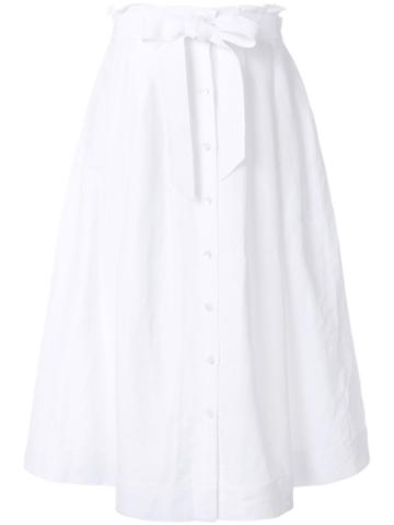 Mantu Belted Pleated Skirt - White