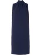 Joseph - Sleeveless Roll Neck Dress - Women - Polyester/triacetate - 38, Blue, Polyester/triacetate