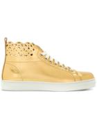 Twin-set Laser-cut High Top Sneakers - Metallic