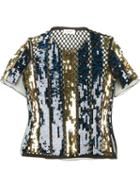 Aviù Sequined Sheer Top, Women's, Size: 42, Black, Cotton/polyamide/spandex/elastane