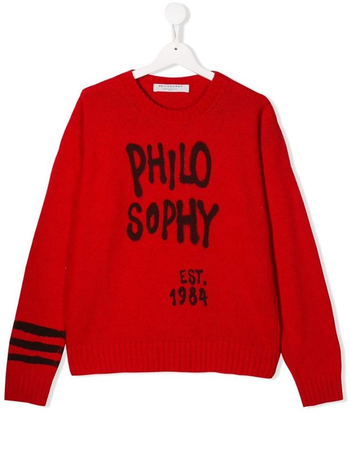 Philosophy Di Lorenzo Serafini Kids Logo Jumper - Red
