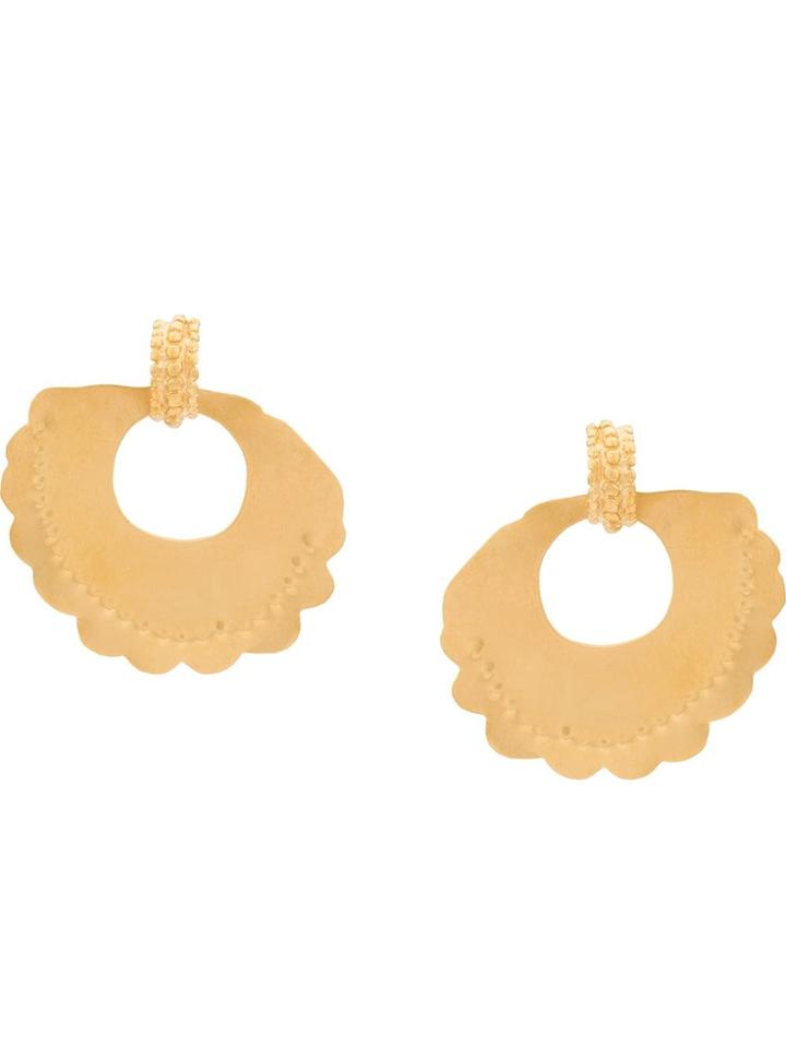 Johanna Ortiz Scalloped Edge Earring - Gold