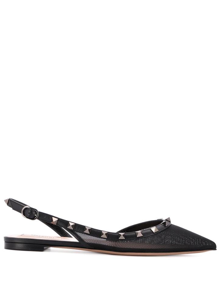 Valentino Valentino Garavani Rockstud Slingback Flats - Black