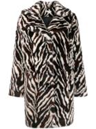 P.a.r.o.s.h. Zebra Print Faux Fur Coat - Brown