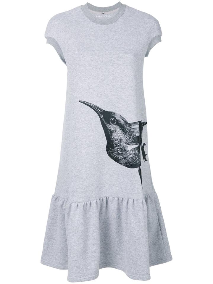 Ioana Ciolacu Bird Print T-shirt Dress - Grey