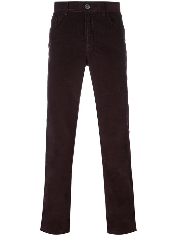 Brioni Classic Chino Trousers, Men's, Size: 42, Red, Cotton