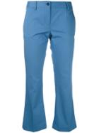 Alberto Biani - Flared Cropped Trousers - Women - Cotton/spandex/elastane - 44, Blue, Cotton/spandex/elastane