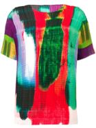 Issey Miyake Printed Pleated T-shirt - Red