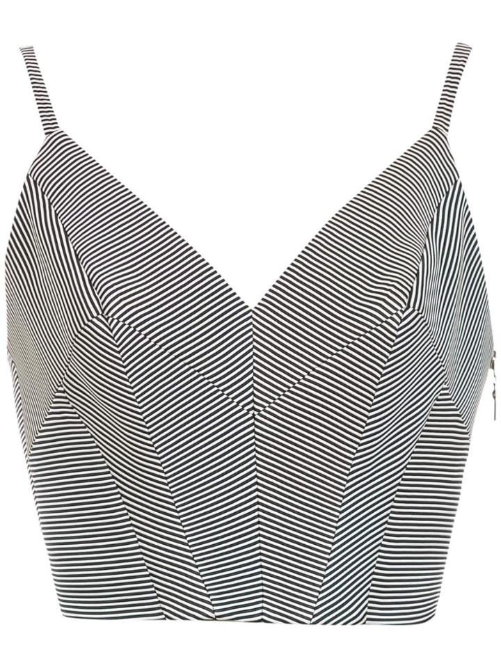 Tufi Duek Striped Cropped Top - Black